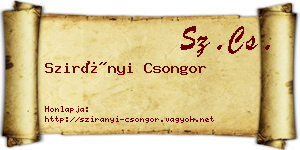 Szirányi Csongor névjegykártya