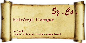 Szirányi Csongor névjegykártya