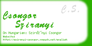 csongor sziranyi business card